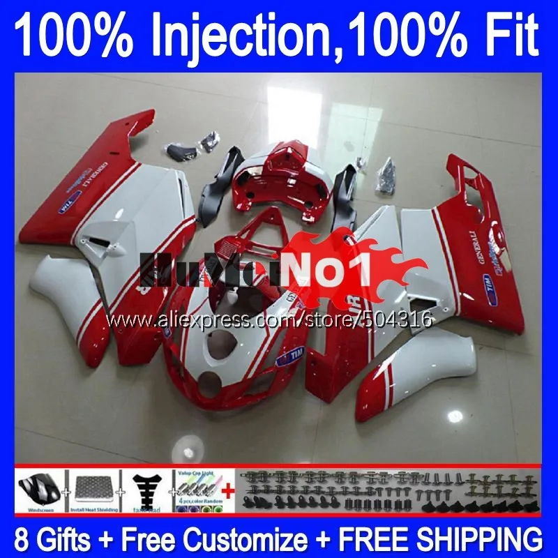 

OEM Bodywork For DUCATI 749 999 S R 749R 999R Body 123MC.51 white red 749-999 2005 2006 749S 999S 05 06 Injection Fairing kit
