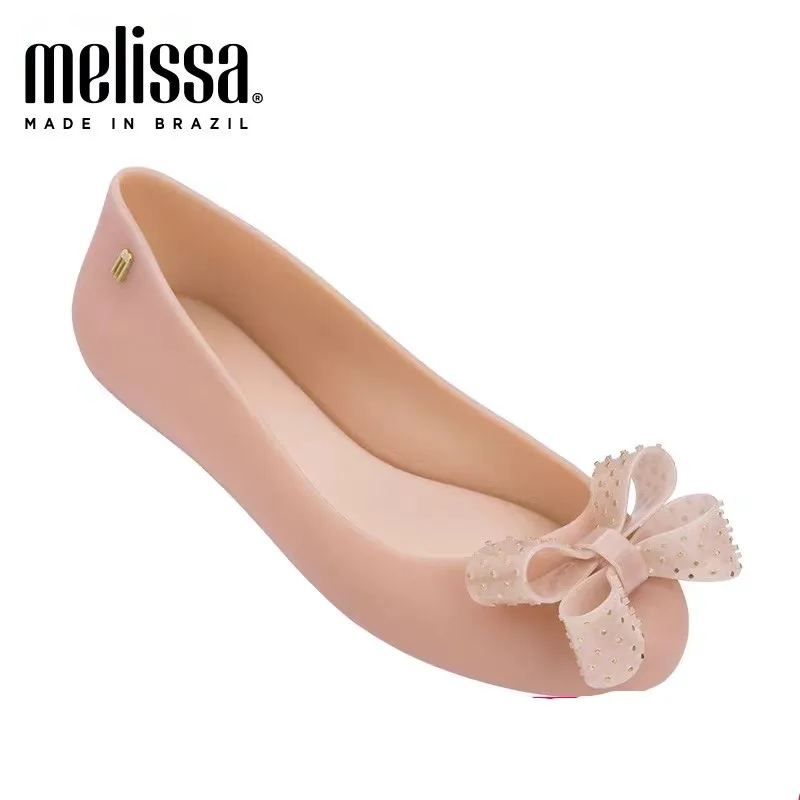 Женские сандалии без застежки Melissa желейные дышащие с бантом Нескользящие на
