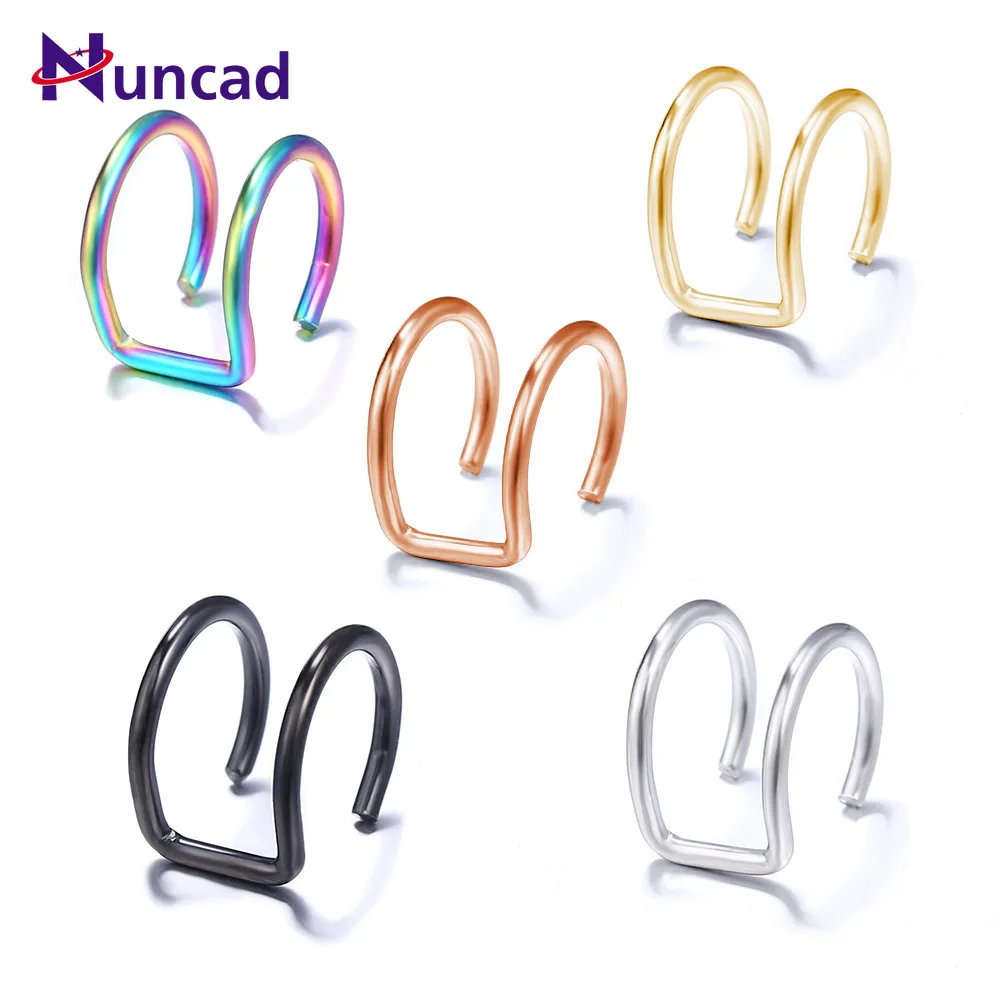1 шт. серьги Клипсы из нержавеющей стали двойные и тройные кольца для ушной хрящ