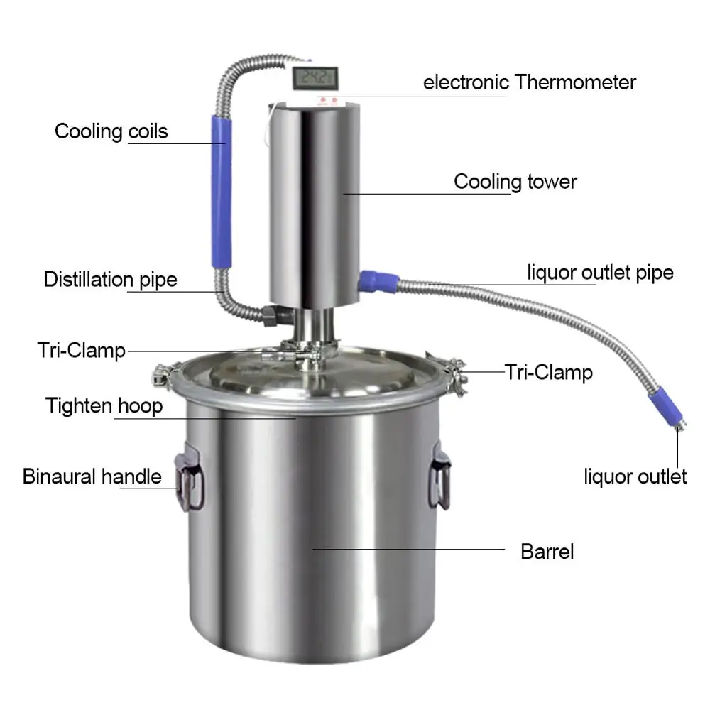 12L/20L/35L/60 Семья небольшой для пивоваренной машины Самогонный аппарат домашнего