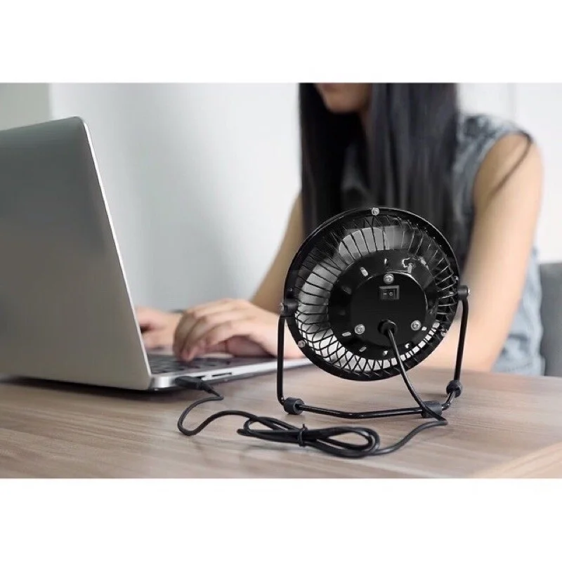 

Mini USB Table Desk Quiet Operation 4' USB Cable Fan Personal Fan Metal Design,