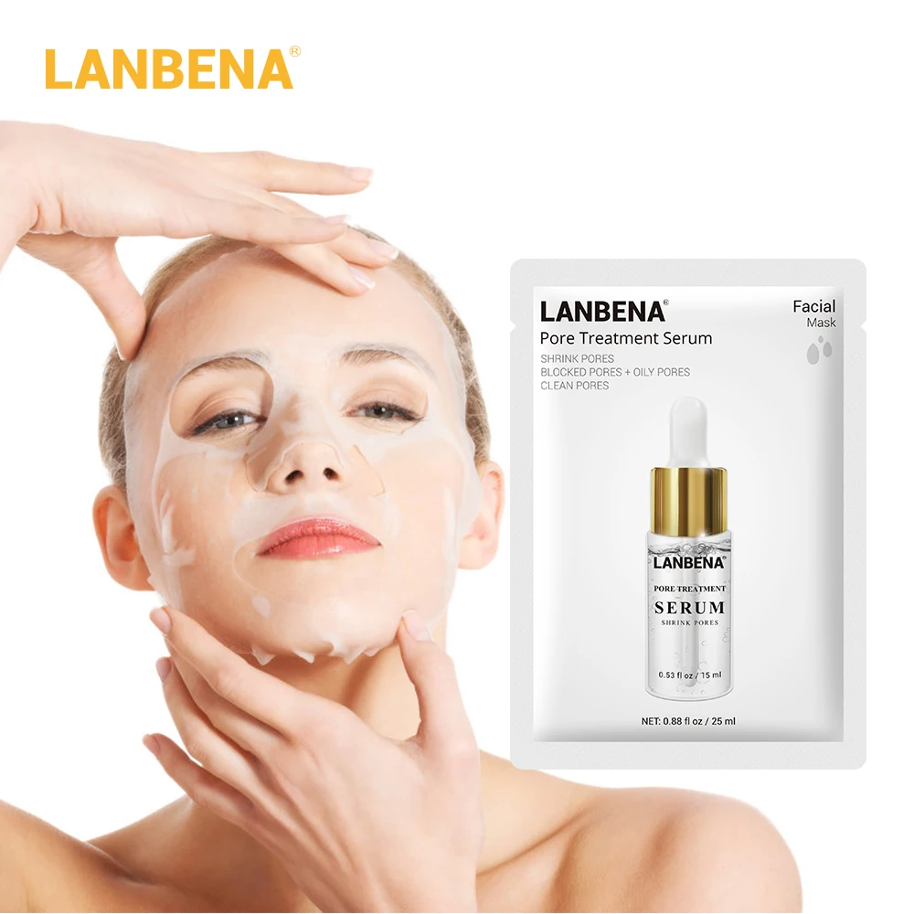 

LANBENA Pore Treatment Serum Facial Mask Shrink Pores Relieve Dryness Oil Control Firming Moisturizing Repair Essence Face Masks