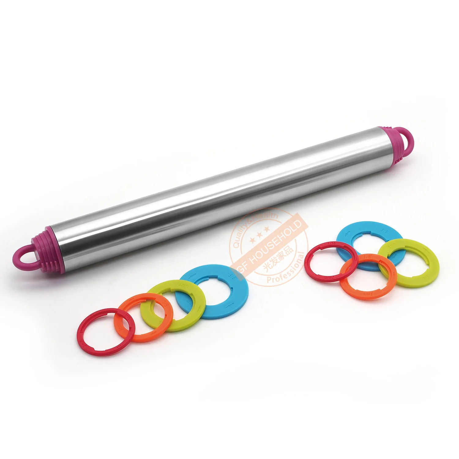 Новый 17 дюймовый Регулируемый Скалка из нержавеющей стали для теста розового