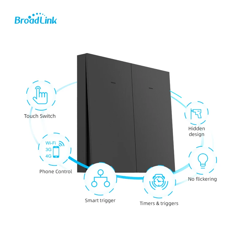 Broadlink 1/2/3 Gang Smart wall switch WIFI стеклянный Беспроводной Выключатель Света remote encendido de luz