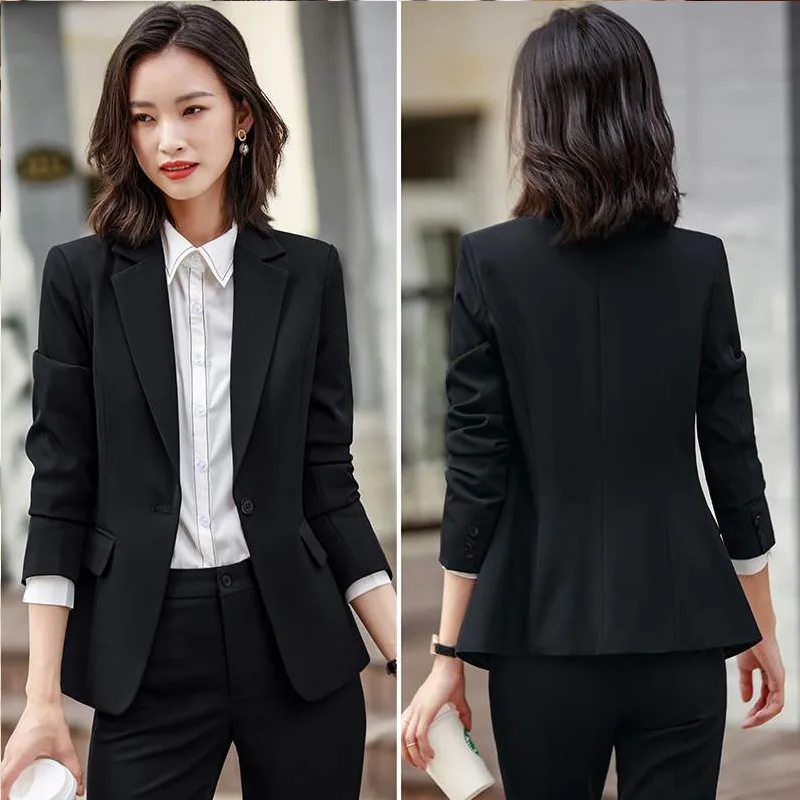 IZICFLY Spring Autumn New Office Wear For Women Female Blazer With Trouser Business Elegant Pants Two Piece Suits Outfit Work
