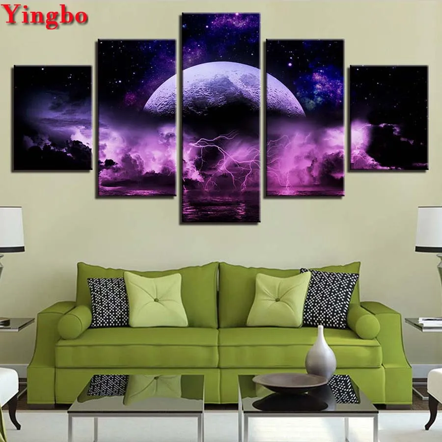 

Full Square Round 5D DIY Diamond Painting Earth Universe Landscape 5 Piece paintings Rhinestone Embroidery bead cross stitch