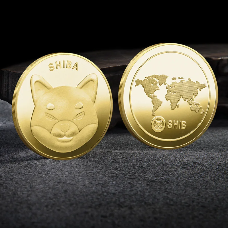 

50pc Creative Souvenir Gold Plated Bitcoin Shiba Coin Collectible Gift Art Collection Physical Commemorative Coin Home Decor