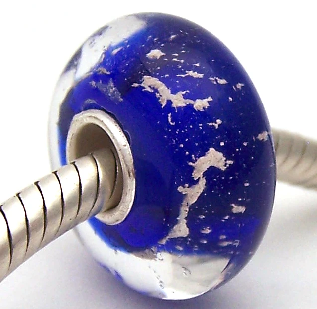 

PJG2371 100% S925 Sterling Silver Beads Murano Glass beads Fit European Charms Bracelet charms diy jewelry Lampwork GlassBeads