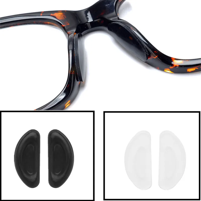

10pair/set D-shaped Frame Glasses Flat Bridge Of Nose Unisex Silicone Non-recyclable Non Slip Nose Pad Glasses Accessories