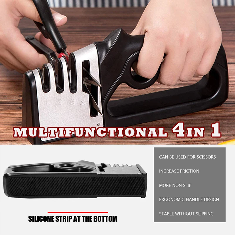 4-ступенчатая точилка для кухонных ножей профессиональный точильный камень