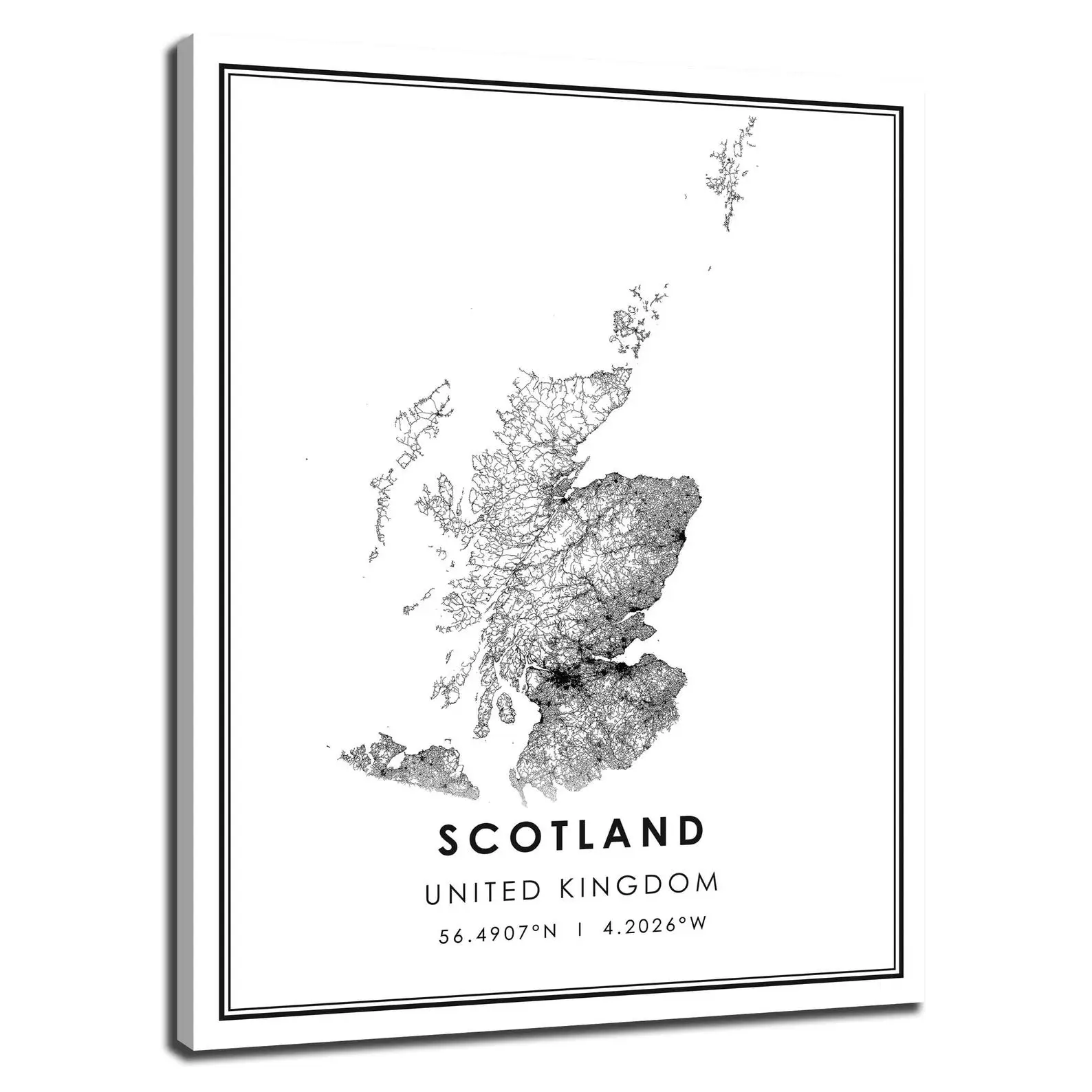 Карта страны Шотландии плакат холст Шотландия Великобритания города Постер -