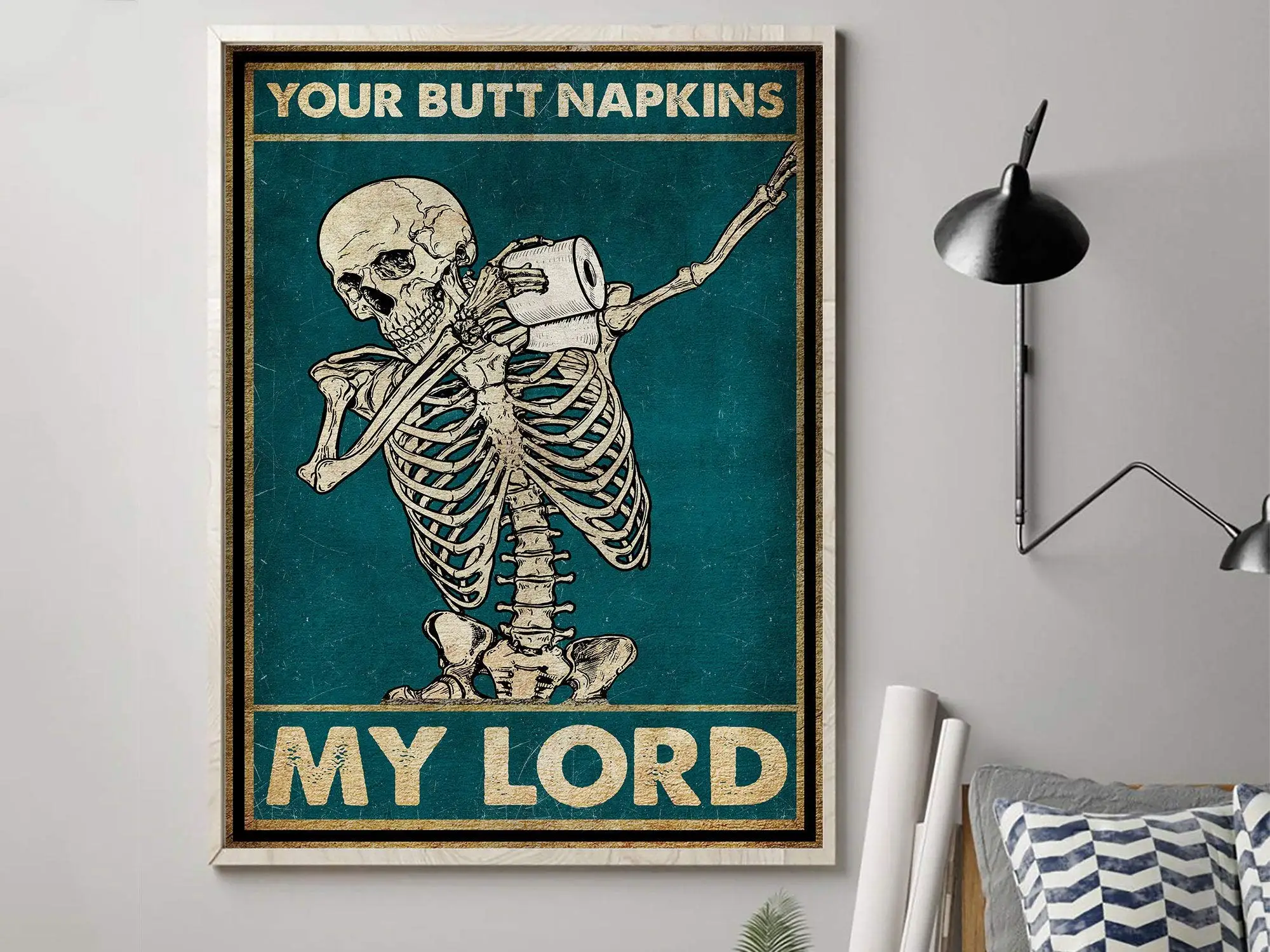 

Your Butt Napkins My Lord Skeleton Poster, Halloween Poster, Skull Wall Decoration, Retro Skull Art, Print Wall Art, Vintage Pos