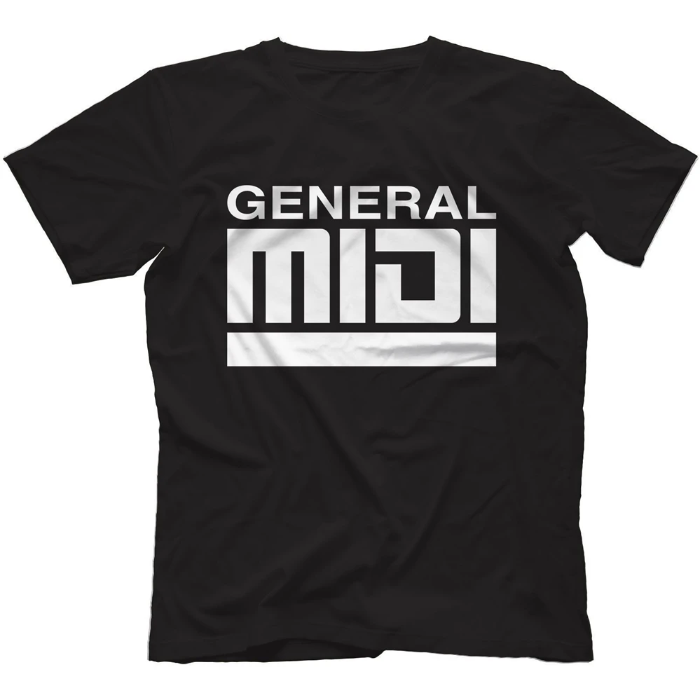 Общие Midi футболка для мужчин и женщин хлопок Ретро синтезатор аналогового