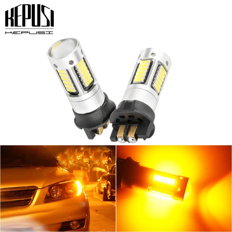 

2x Car Led Pw24w Pwy24w 3014 30smd Led Bulbs Turn Signal Light Daytime Running Light For Audi A3 A4 A5 Bmw Drl Error Free