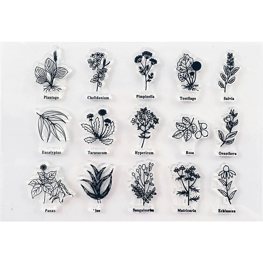 

11*16CM Flower List Transparent Clear Stamps / Silicone Seals Roller Stamp For DIY Scrapbooking Photo Album/Card Making