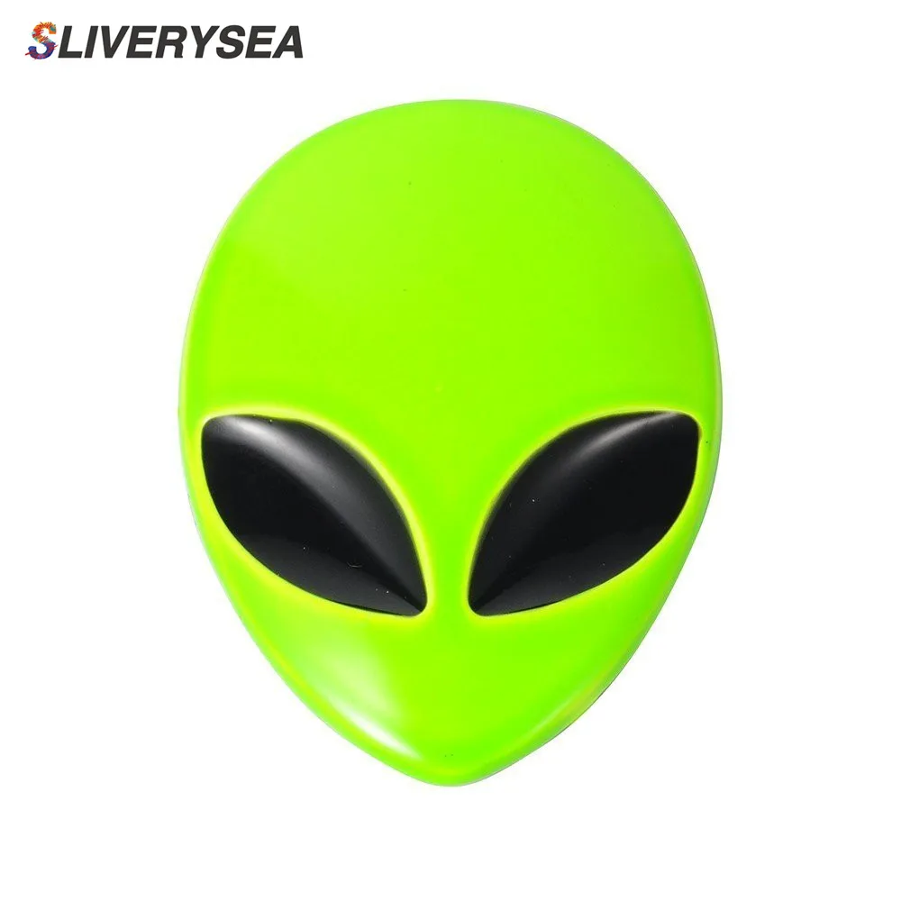 Флуоресцентный зеленый автомобиль 3D логотип металлический пришельцев