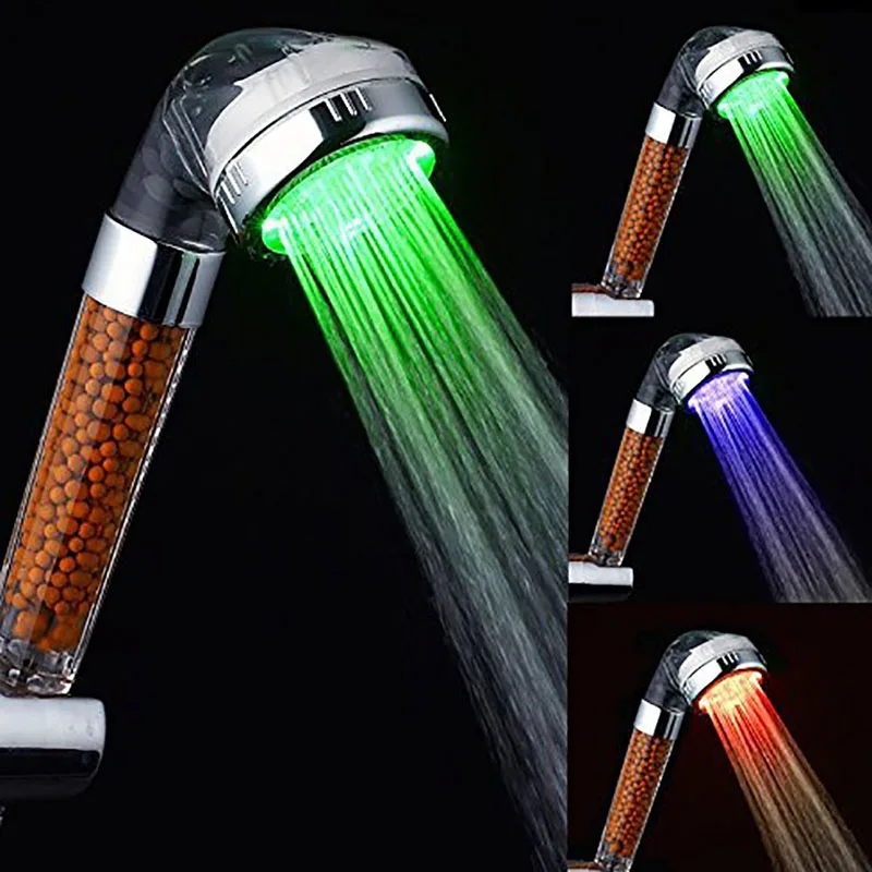 

Colorful SPA Shower Head LED Anion Shower Pressurized Water Saving Temperature Control Colorful Light Handheld Big Rain Shower