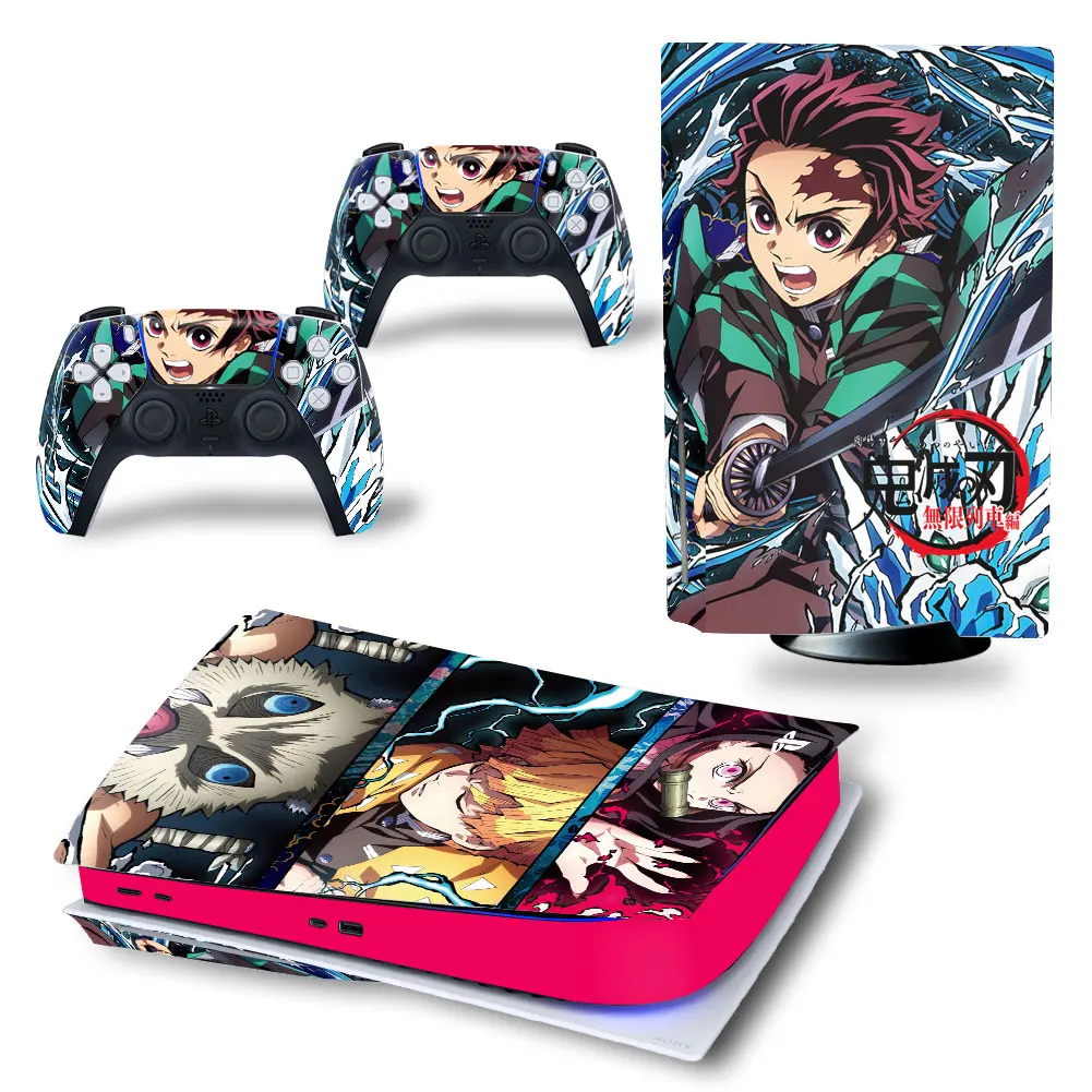 Anime Demon Slayer PS5 Disk Standard Disc Edition Skin Sticker Decal Cover for PlayStation 5 Console Controllers | Электроника