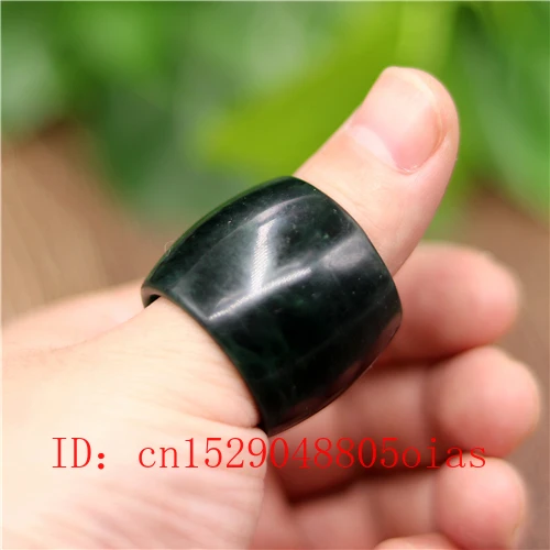 Натуральное черно-зеленое кольцо из нефрита китайский джадеит амулет обсидиан