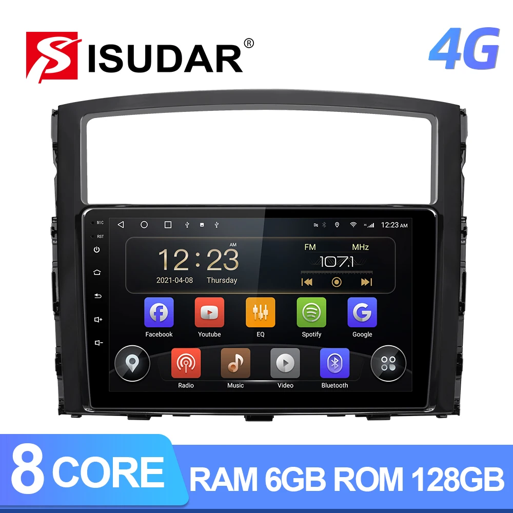 

ISUDAR T72 QLED Android 10 Auto Radio For Mitsubishi/Pajero 2006-2014 GPS Navigation Car Multimedia 8 Core RAM 6G DVR 4G no 2din