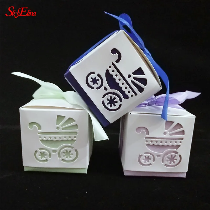 10/50 шт./компл. Лазерная вырезка полый детский автомобиль с лентой Детский