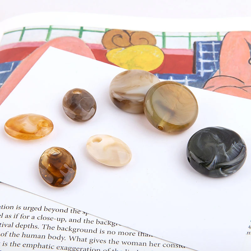 10 шт. Ретро стиль элегантные серьги из смолы перфорированная черепаха Круглый