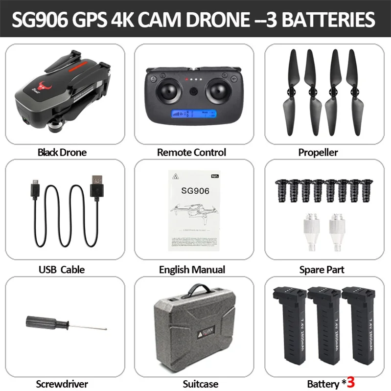 black 3B SG906 мини-Дрон gps 5G Wi-Fi FPV RC zangao Selfie 4 K бесщеточный Дрон com Câmera HD RC Квадрокоптер dobravel Dron VS VISUO XS809 - Цвет: black 3B