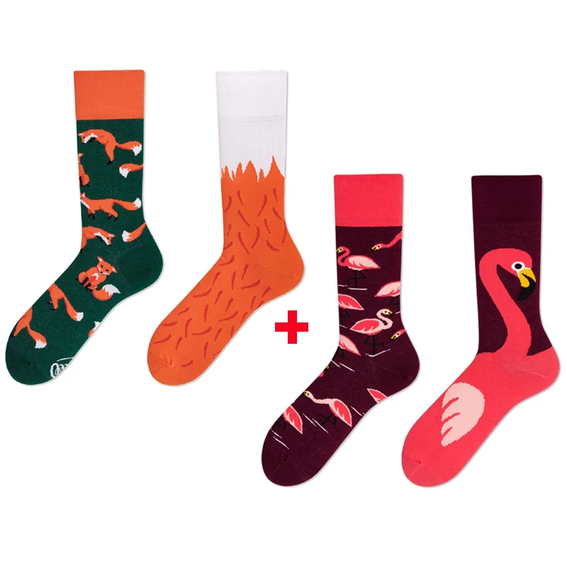 4 пары Новинка влюбленных Носки AB одинаковая унисекс различных комбинаций