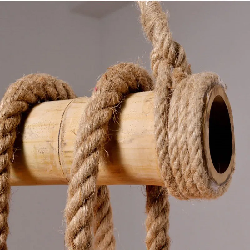 Веревочная люстра индивидуальная винтажная в стиле лофт веревка из бамбука