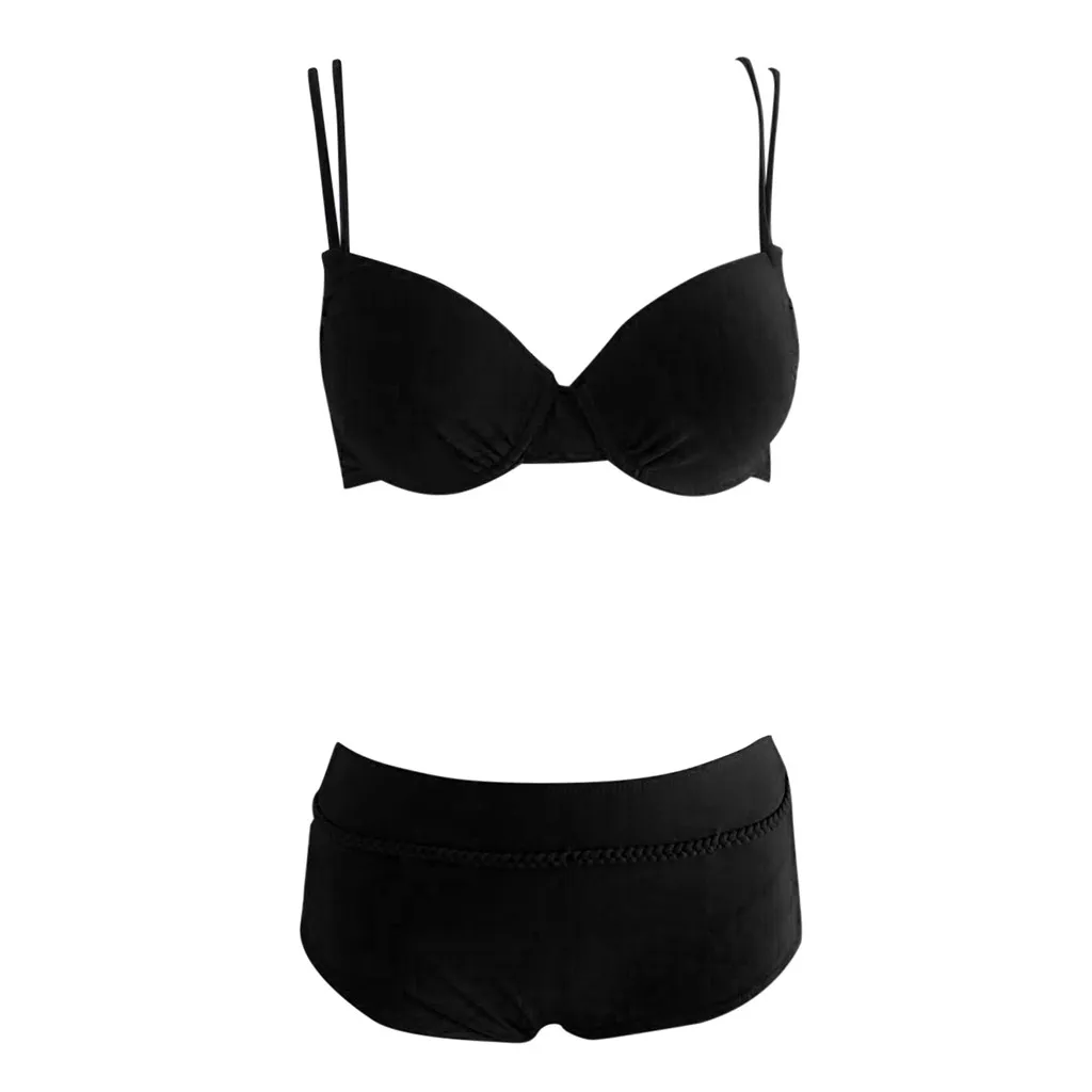

Women Padded Tankini Set Sporty with Boy Shorts Bikini Swimsuit Swimwear Bathing Summer Halter Lace Up Bow Push Up Padded Bra