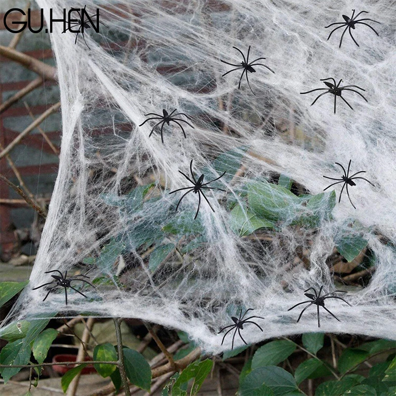 

Halloween Party Scene Props 5 Colors Stretchy Cobweb Spider Web Halloween Creative Decoration For Bar Haunted House Festival