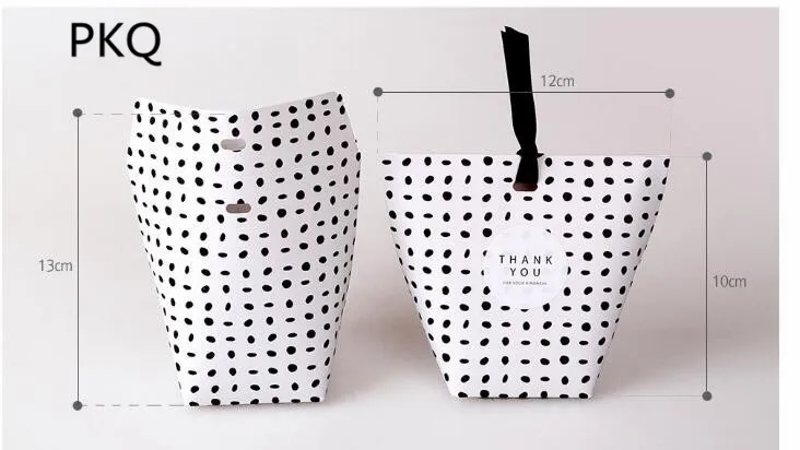 20 шт маленький Подарочный пакет Черная бумажная коробка для конфет мешок