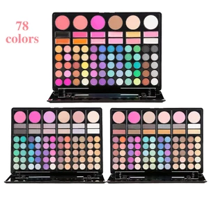 78Colors Nude Makeup Eye Shadow Palette Smoky Glitter Matte Make Up Brush Tool Set Long lasting daily party Eyeshadow Cosmetics