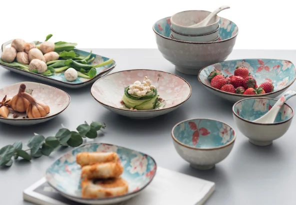2021 модные керамические наборы посуды японский домашней кухни для тарелочной