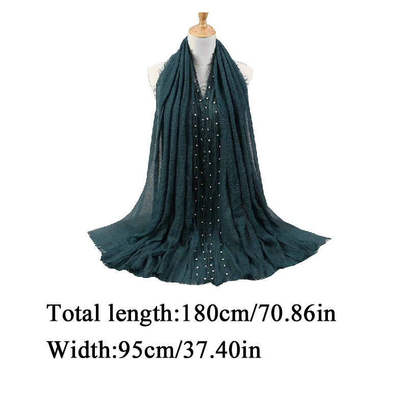 Женский шарф-хиджаб с бахромой жемчугом | Тематическая одежда и униформа