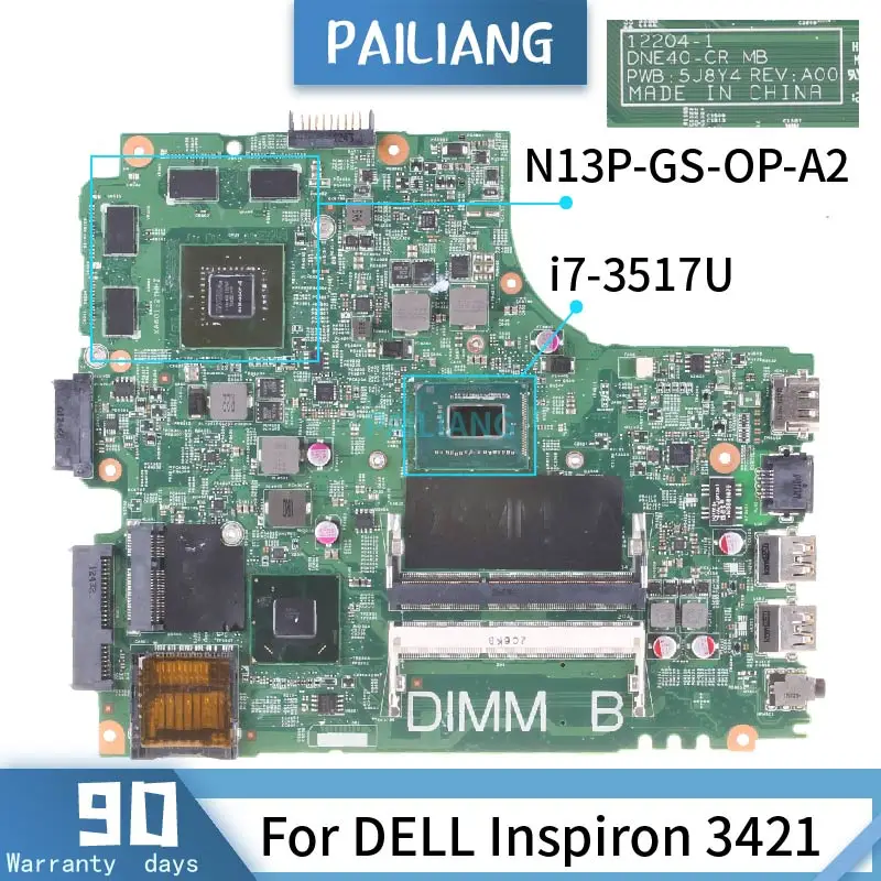 Материнская плата для ноутбука модель DELL Inspiron 3421 12204-1 04XFVJ SR0N6 системная DDR3