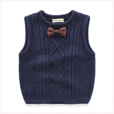 Детский трикотажный свитер жилет повседневные пуловеры с круглым вырезом одежда