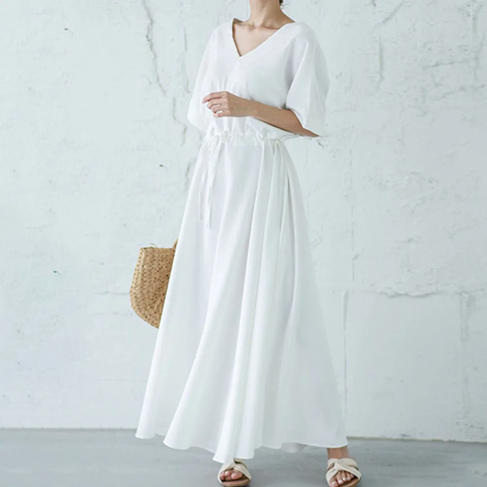 Женское платье с коротким рукавом Элегантное повседневное в японском стиле