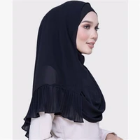2020 fashion malaysia hijab bubble chiffon muslim scarf hijabs soild color women headscarf turban islamic head wraps foulard