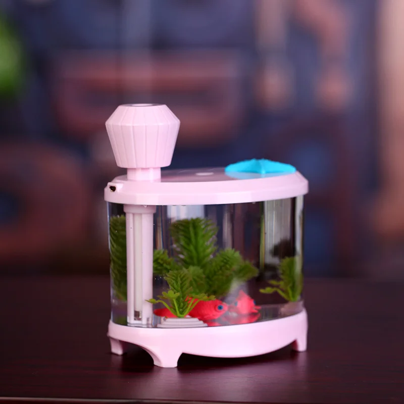 

Creative Fish Tank Air Humidifier Colorful Night Light DC5V USB 460ML Capacity Water Diffuser Mute Ultrasonic Mist Maker