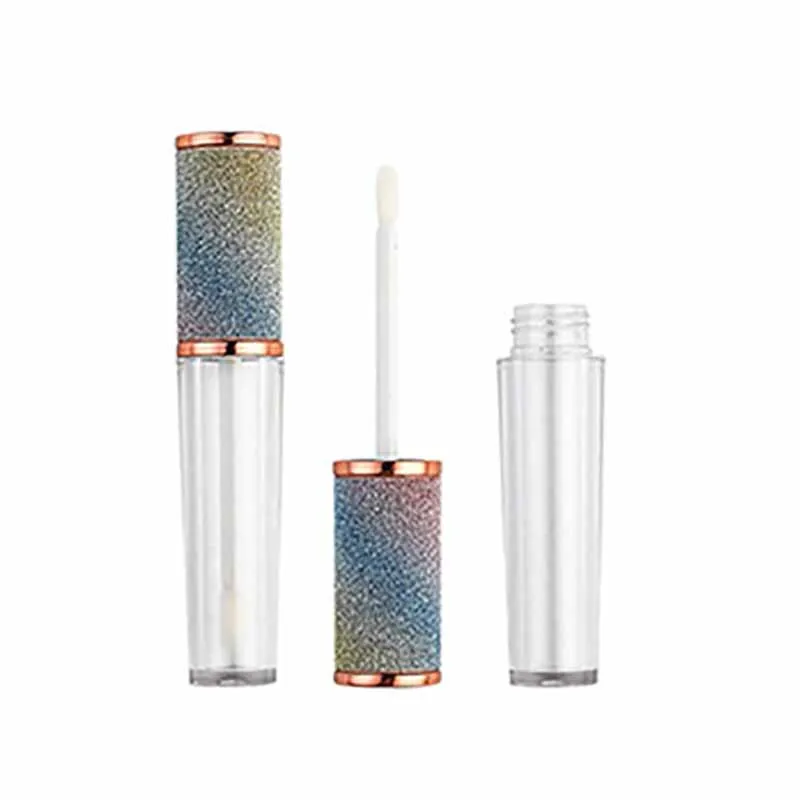 

6ml Rainbow Colorful Diamond Cap Empty Clear Lip Gloss Tube With Wand Empty Lipstick Tube Tools Cosmetic Packaging Containers