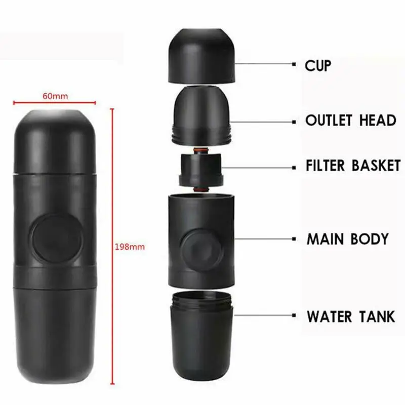 

70ml Mini Coffee Machine Portable Coffee Maker Pressure Maker Manual Handheld Espresso Espresso For Home Travel Hot Coffee O2F2