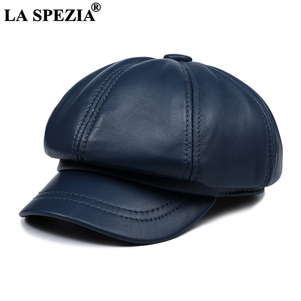 LA SPEZIA, натуральная кожа, газетная Кепка, женская, однотонная, пекарь, мальчик, кепка, красный, черный, синий, розовый, винтажный бренд, женская зимняя восьмиугольная кепка