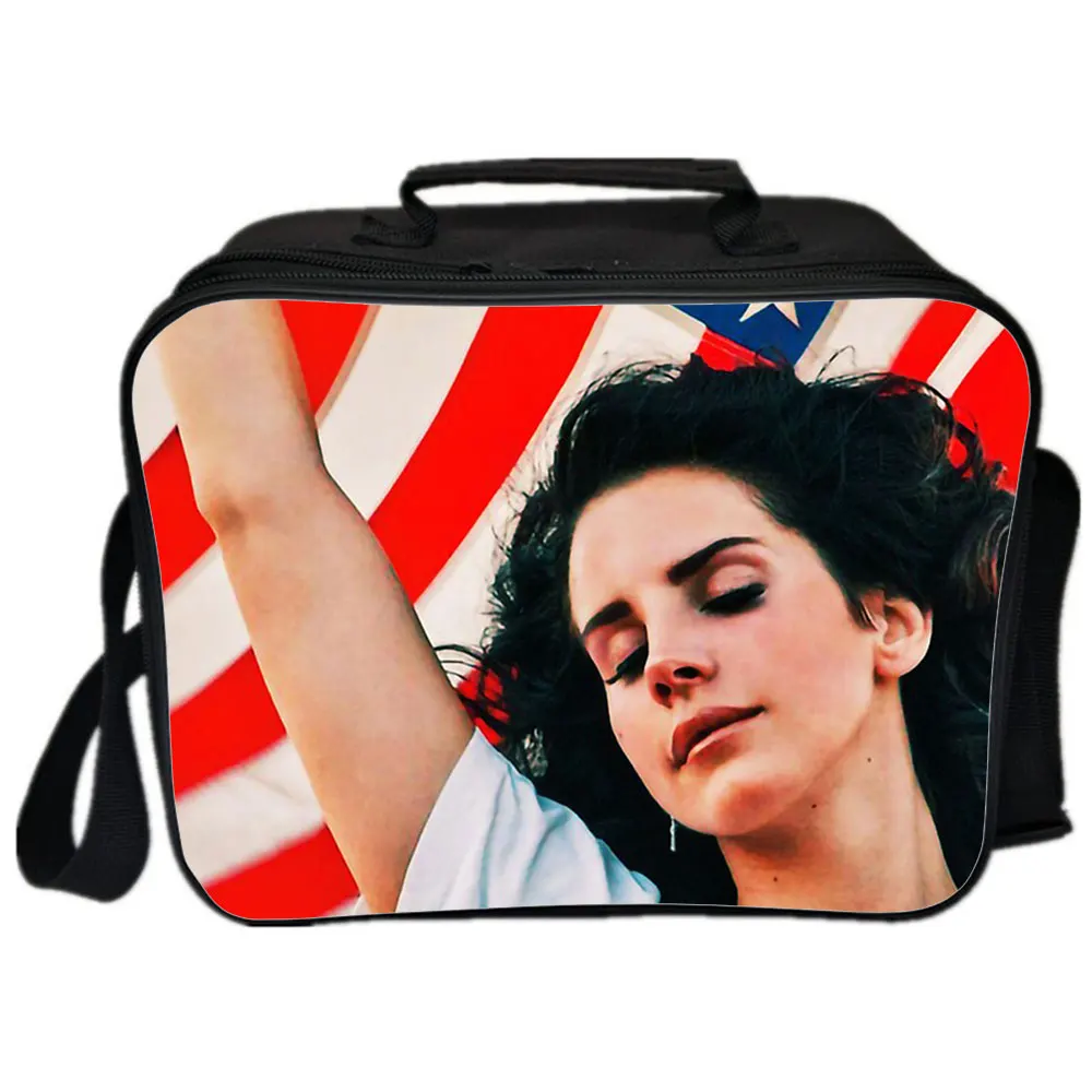 

Lana Del Rey Fashion Picnic Bag Camping Shoulder Bag Handbags Portable Insulated Nylon Picnic Lunch Bags For Women Mochila