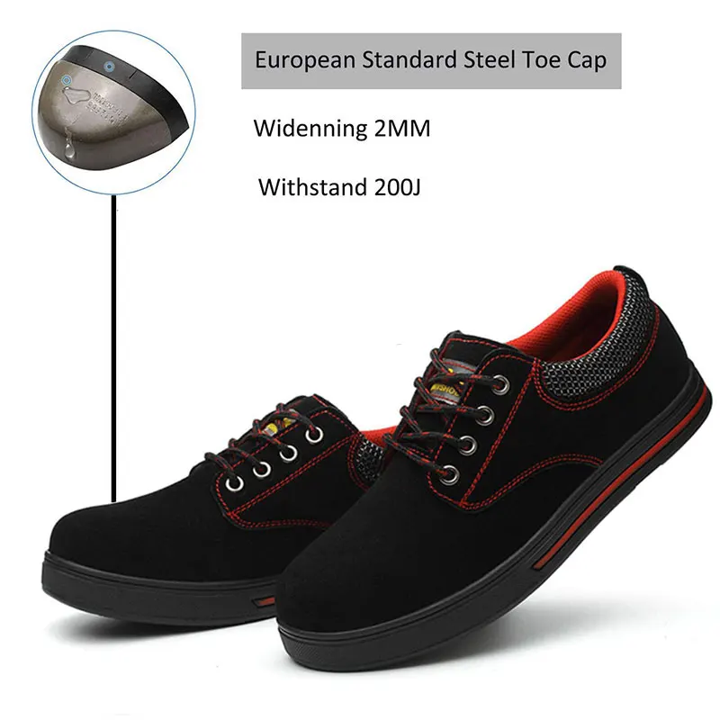 SUADEEX Мужская защитная обувь со стальным носком легкая ударопрочная рабочая
