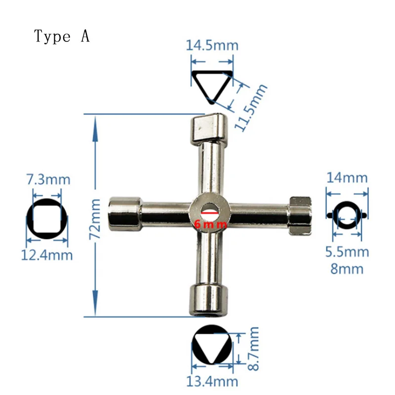 Многофункциональный 4 способа Универсальный треугольный ключ водопроводный
