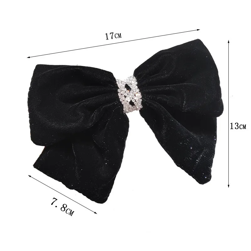 

Fashion Large Barrette Bow Woman Girl Velvet Hairpin Glitter Diamond Bow Hair grip Casual Hair Clip Headwear Hair Accessories