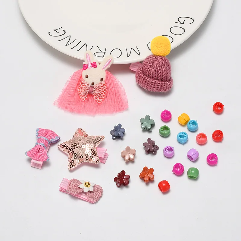 25 шт./компл. Детские аксессуары для волос для маленьких девочек повязка на голову для девочек заколка для волос, резиновая повязка на голову веревка для маленькой принцессы корона заколка зажим