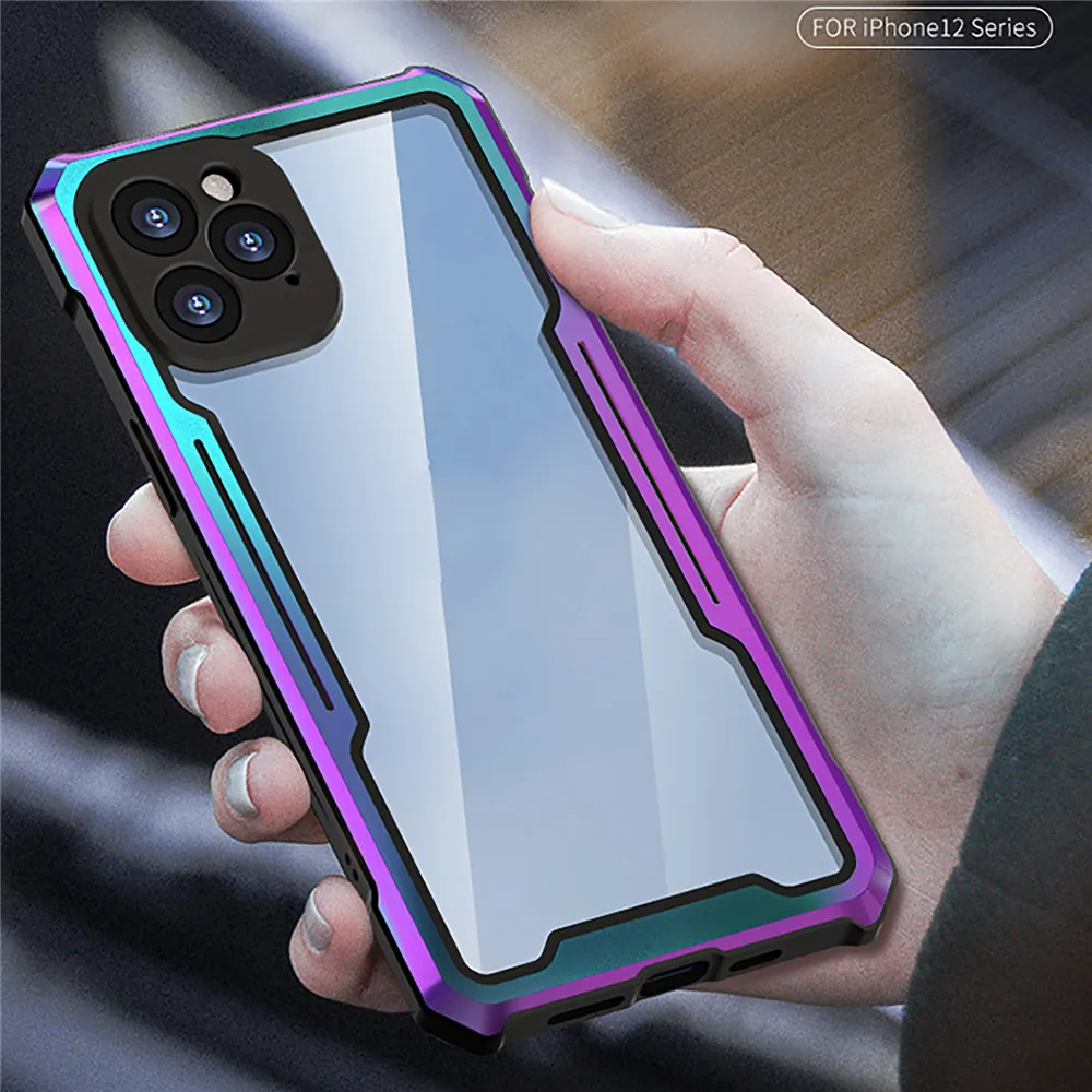 

Metal Phone Case for iPhone 12 Phone Series Protective Sleeve Airbag Anti-fall Protective Shell Cover