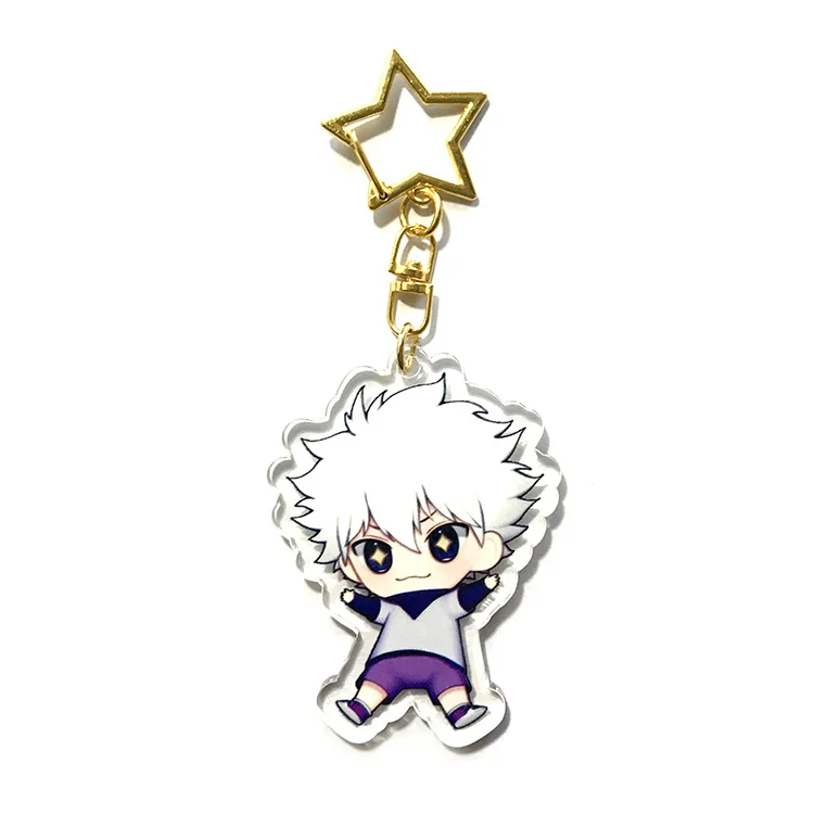 Фото 7 шт. аниме HUNTER×HUNTER GON · FREECSS акриловый брелок подставка фигурка Killua Zoldyck мультяшный кулон брелок подарки косплей №3